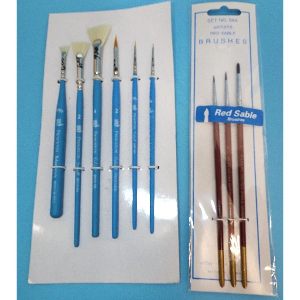 Princeton Select Artiste Brushes set of 6 & Atlas Red Sable brush set of 3